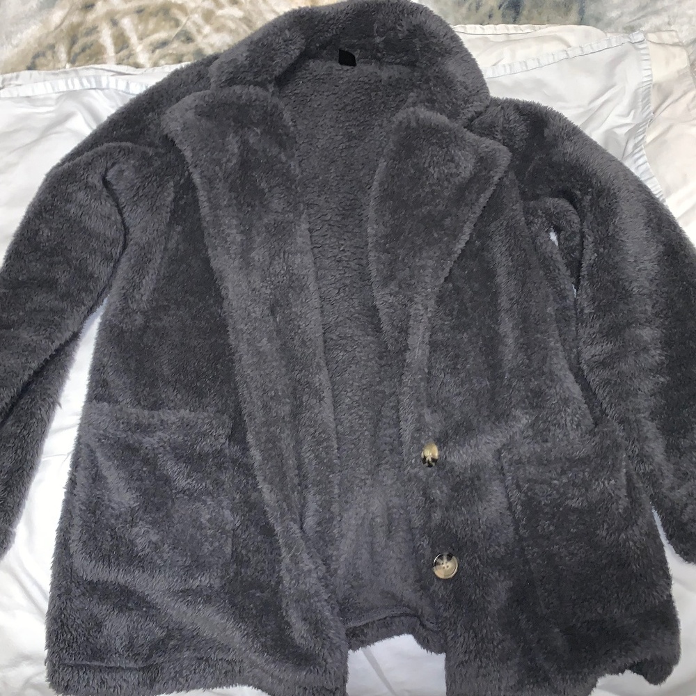 Grey Shein Fuzzy Jacket
